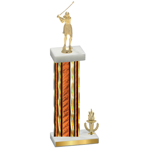 Accented Single Orange Glacier Victory Golf Trophy