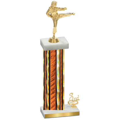 Accented Single Orange Glacier Third Place Karate Trophy
