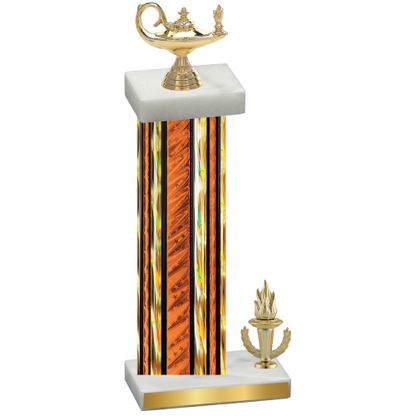 Accented Single Orange Glacier Victory Academics Trophy