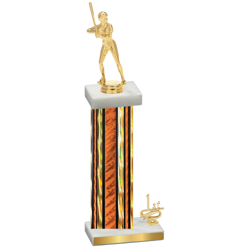 Accented Single Orange Glacier First Place Softball Trophy