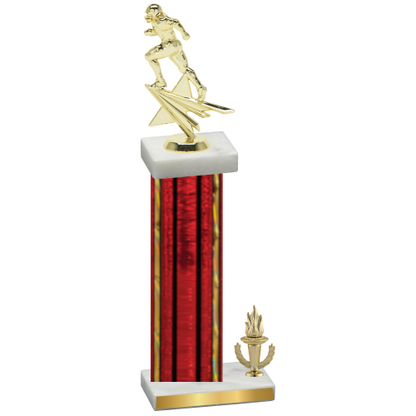 Accented Single Red Glacier Victory Football Trophy