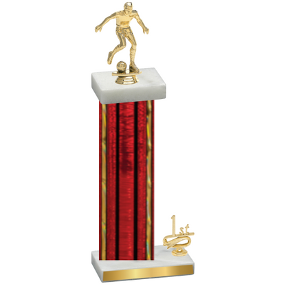 Accented Single Red Glacier First Place Soccer Trophy