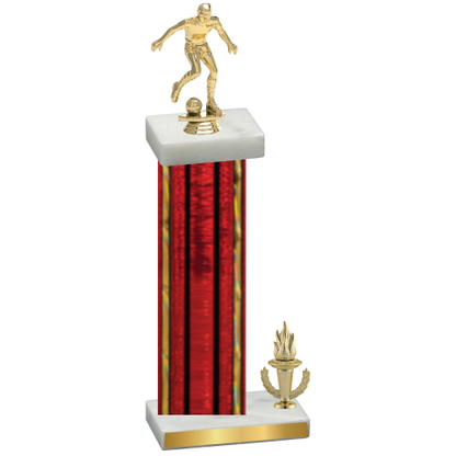 Accented Single Red Glacier Victory Soccer Trophy