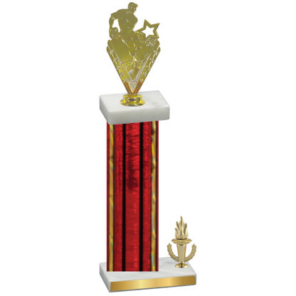 Accented Single Red Glacier Victory Rugby Trophy