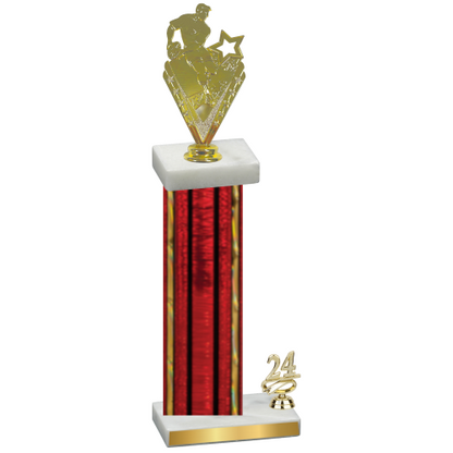 Accented Single Red Glacier Year Rugby Trophy