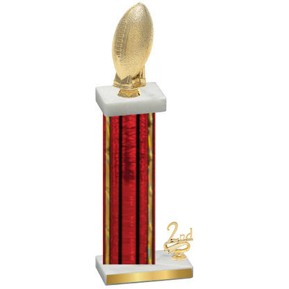 Accented Single Red Glacier Second Place Football Trophy