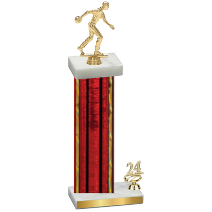 Accented Single Red Glacier Year Bowling Trophy