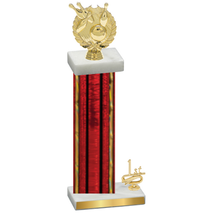 Accented Single Red Glacier First Place Bowling Trophy