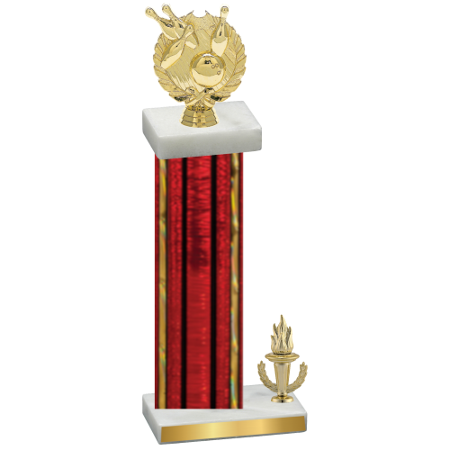 Accented Single Red Glacier Victory Bowling Trophy