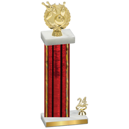 Accented Single Red Glacier Year Bowling Trophy