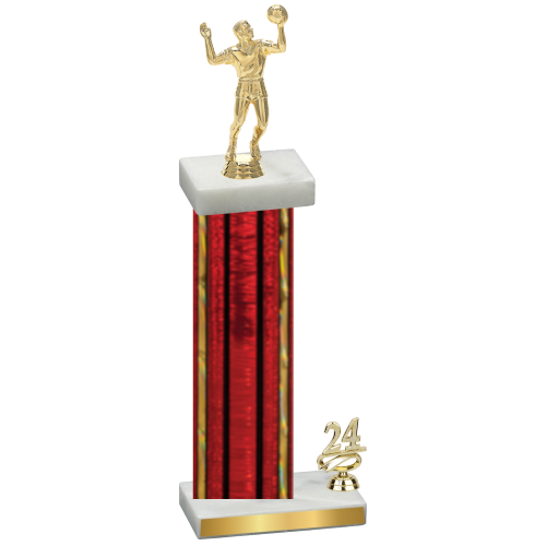 Accented Single Red Glacier Year Volleyball Trophy