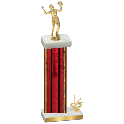 Accented Single Red Glacier First Place Volleyball Trophy