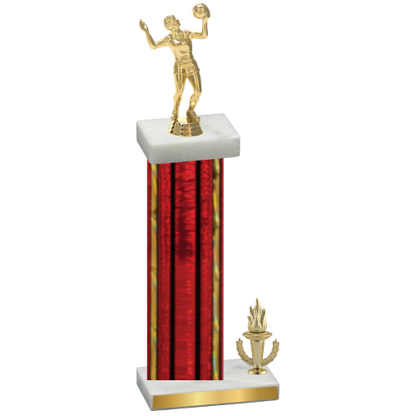 Accented Single Red Glacier Victory Volleyball Trophy