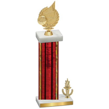 Accented Single Red Glacier Victory Volleyball Trophy