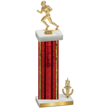 Accented Single Red Glacier Victory Football Trophy