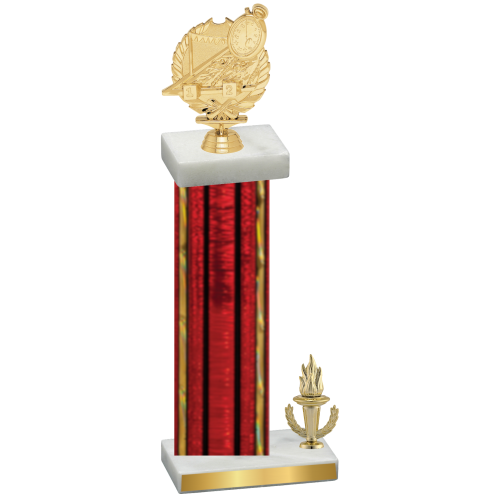 Accented Single Red Glacier Victory Swimming Trophy