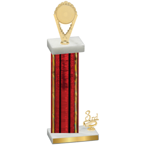 Accented Single Red Glacier Third Place Insert Trophy