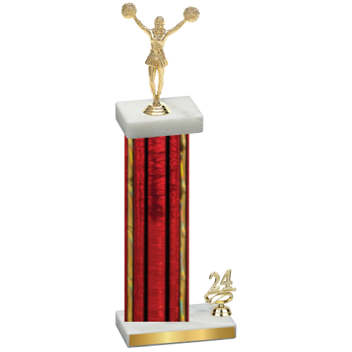 Accented Single Red Glacier Year Cheerleading Trophy