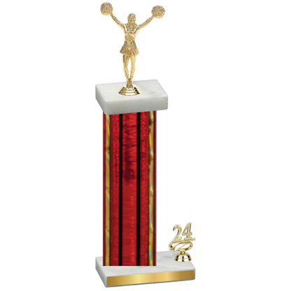 Accented Single Red Glacier Year Cheerleading Trophy