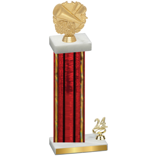 Accented Single Red Glacier Year Cheerleading Trophy