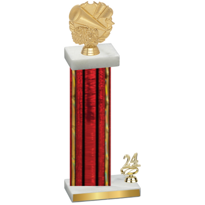 Accented Single Red Glacier Year Cheerleading Trophy