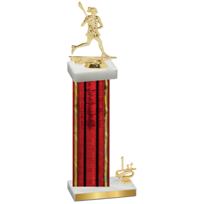 Accented Single Red Glacier First Place Lacrosse Trophy