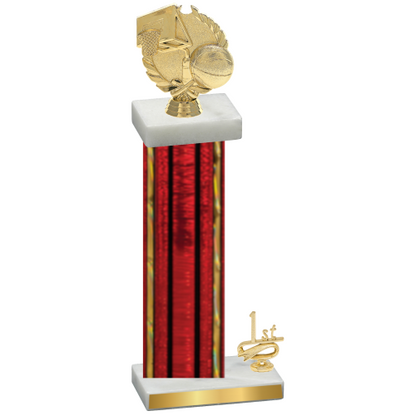 Accented Single Red Glacier First Place Basketball Trophy