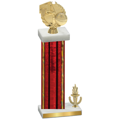 Accented Single Red Glacier Victory Basketball Trophy