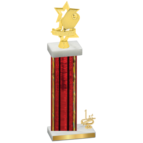 Accented Single Red Glacier First Place Pickleball Trophy