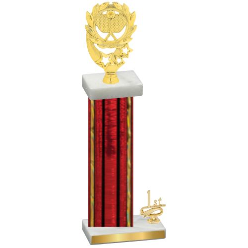 Accented Single Red Glacier First Place Pickleball Trophy