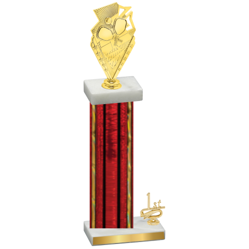 Accented Single Red Glacier First Place Pickleball Trophy