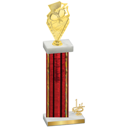 Accented Single Red Glacier First Place Pickleball Trophy
