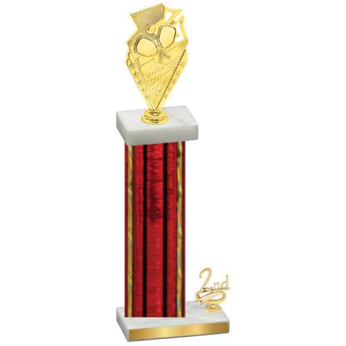 Accented Single Red Glacier Second Place Pickleball Trophy