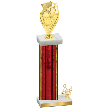 Accented Single Red Glacier Third Place Pickleball Trophy