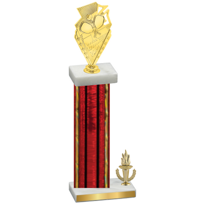 Accented Single Red Glacier Victory Pickleball Trophy