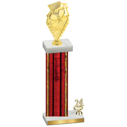 Accented Single Red Glacier Year Pickleball Trophy