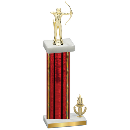 Accented Single Red Glacier Victory Archery Trophy