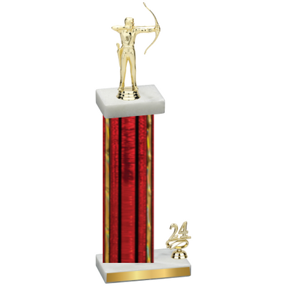 Accented Single Red Glacier Year Archery Trophy