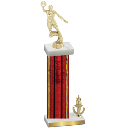 Accented Single Red Glacier Victory Basketball Trophy