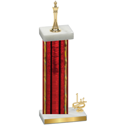 Accented Single Red Glacier First Place Chess Trophy