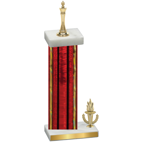 Accented Single Red Glacier Victory Chess Trophy