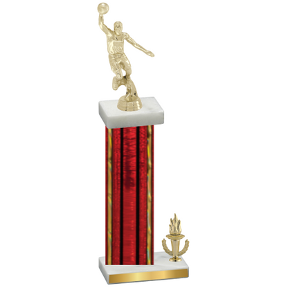 Accented Single Red Glacier Victory Basketball Trophy