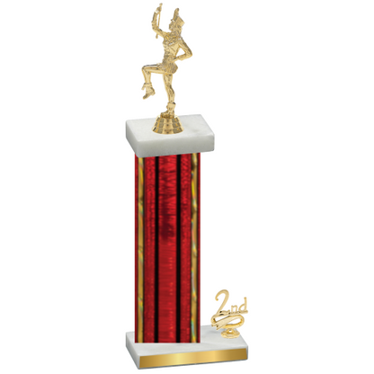 Accented Single Red Glacier Second Place Majorette Trophy