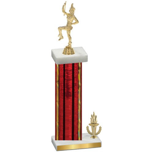 Accented Single Red Glacier Victory Majorette Trophy