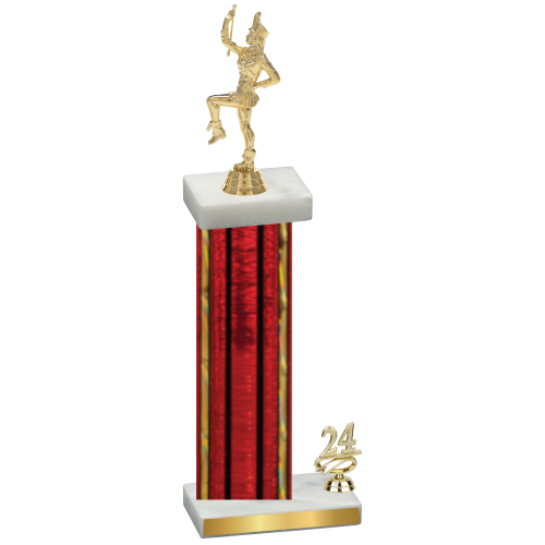 Accented Single Red Glacier Year Majorette Trophy