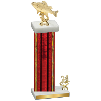 Accented Single Red Glacier Year Fishing Trophy