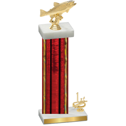 Accented Single Red Glacier First Place Fishing Trophy