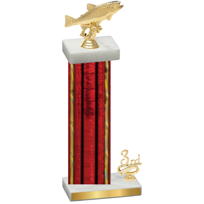 Accented Single Red Glacier Third Place Fishing Trophy