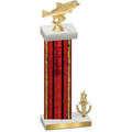 Accented Single Red Glacier Victory Fishing Trophy