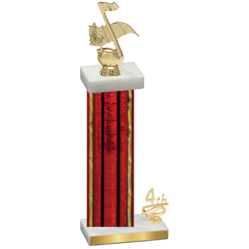 Accented Single Red Glacier Fourth Place Music Trophy